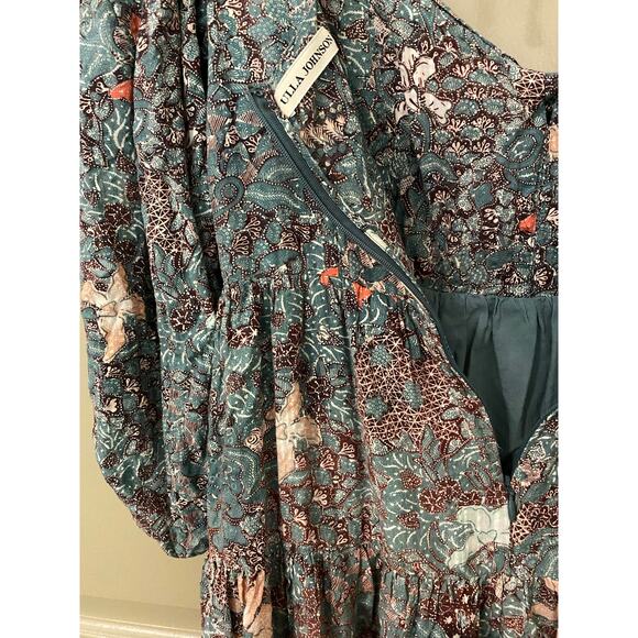 Ulla Johnson Kemala Midi Dress US 4 Malachite Floral Print Milkmaid Celebrity - Picture 10 of 16